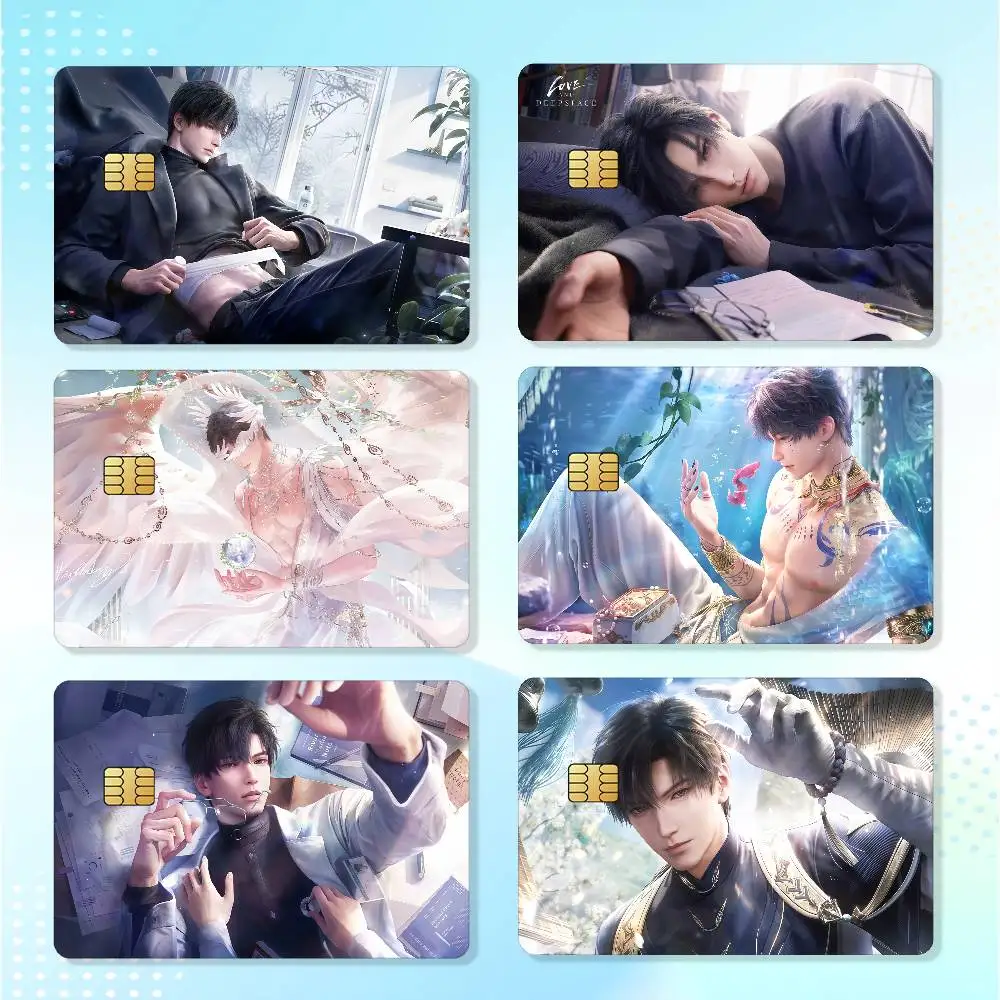 Game Love and Deepspace Zayne Matte Card Stickers For Credit Cards Debit Cards And Transit Cards 4Pcs