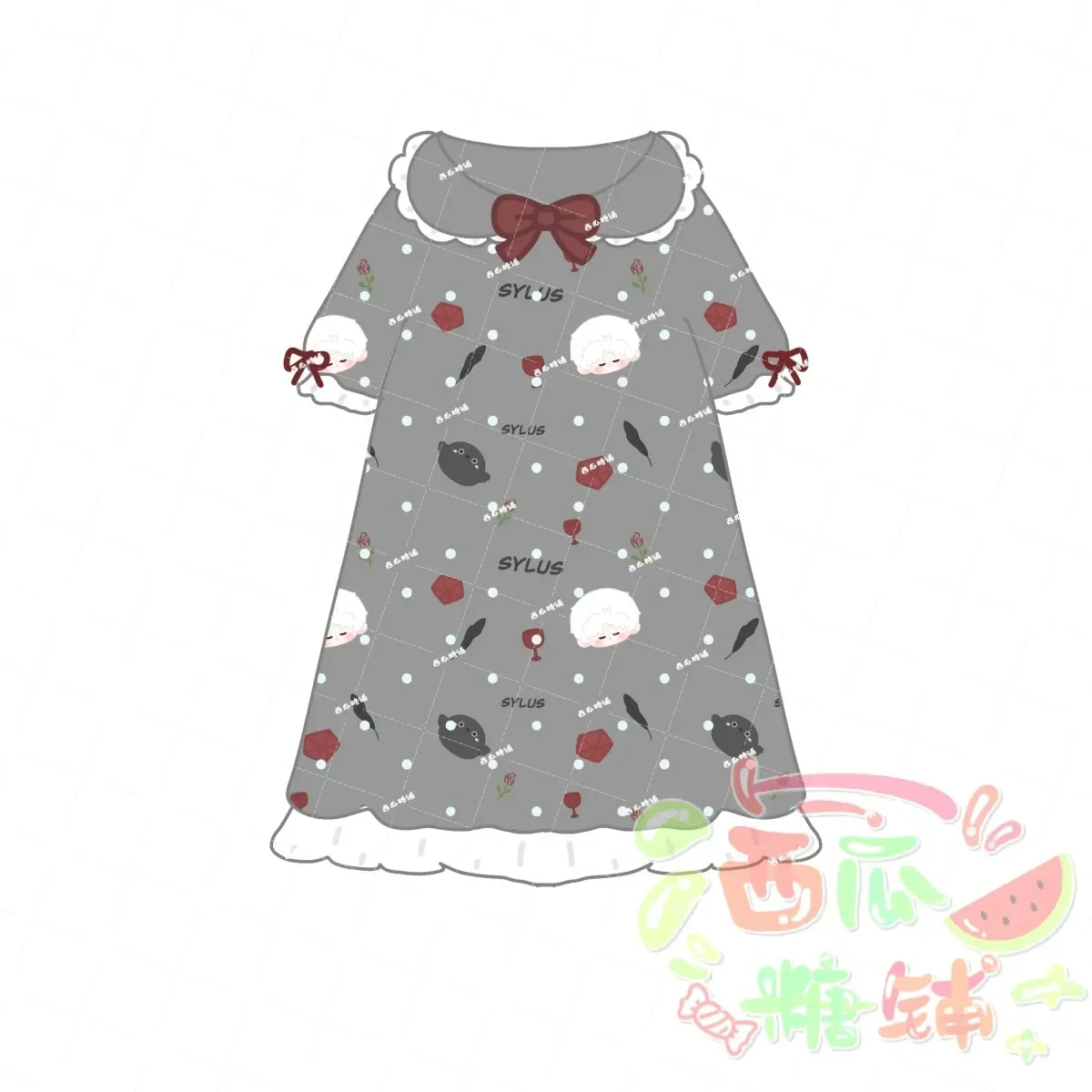 

Love and Deepspace Sylus Cosplay Anime Cute and sweet nightgown for women in summer Home clothes pajamas skirts Birthday Gift
