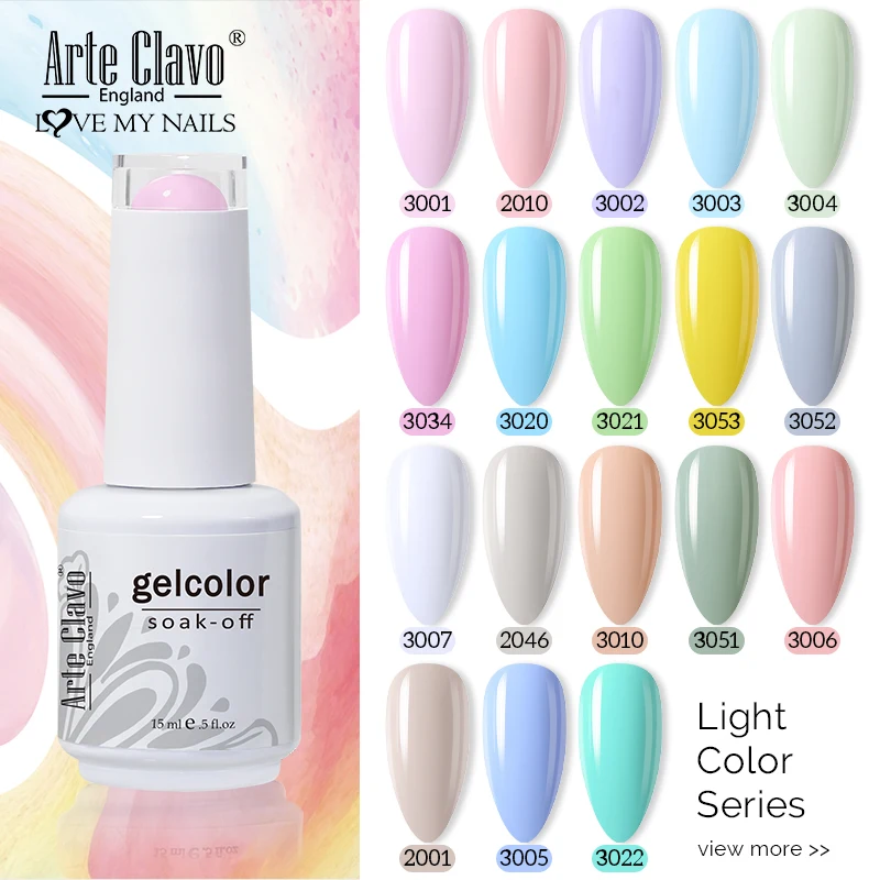 Arte Clavo Gel Polish 15ml Gel Nail Polish All For Manicure Semi Permanent Matt Effect No Wipe Top Coat UV LED Nails Gel Varnish