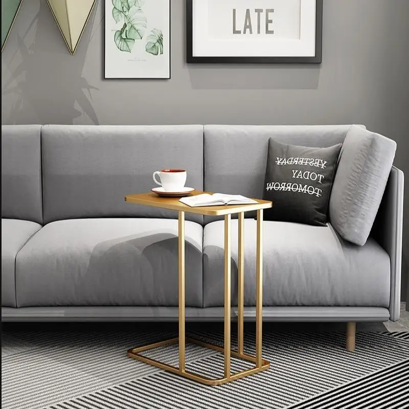 Nordic simple bedside mobile table wrought iron corner several bedroom small coffee table modern marble living room sofa side ta