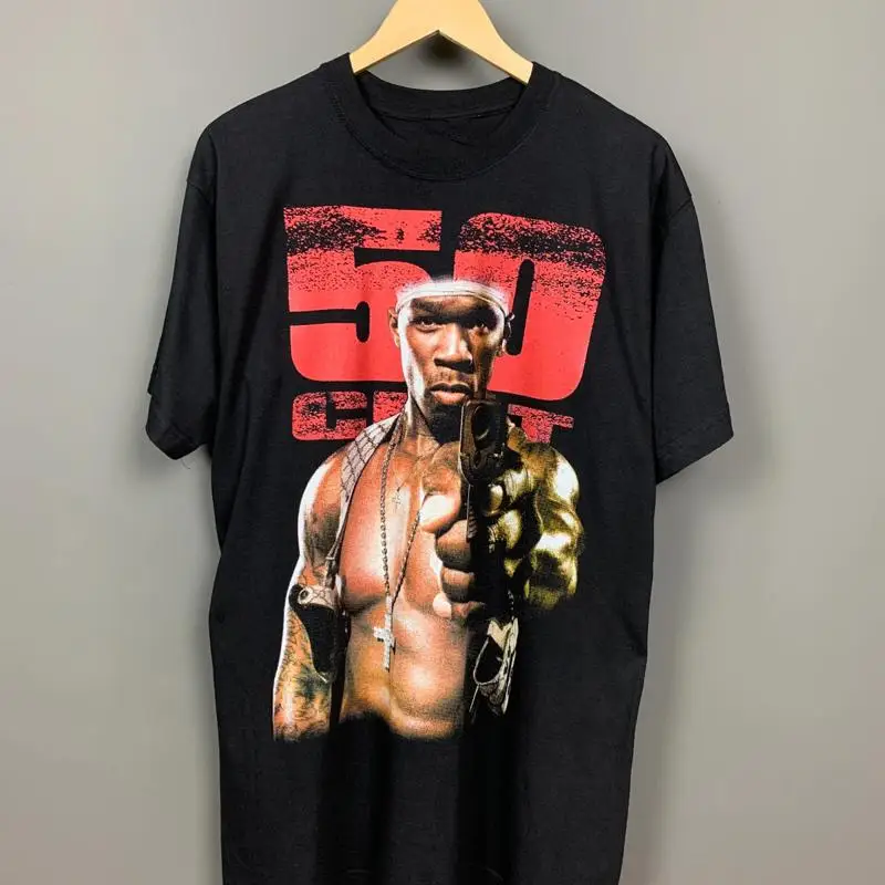 

Винтажная черная хлопковая футболка 50 Cent, размер S 4XL PP410