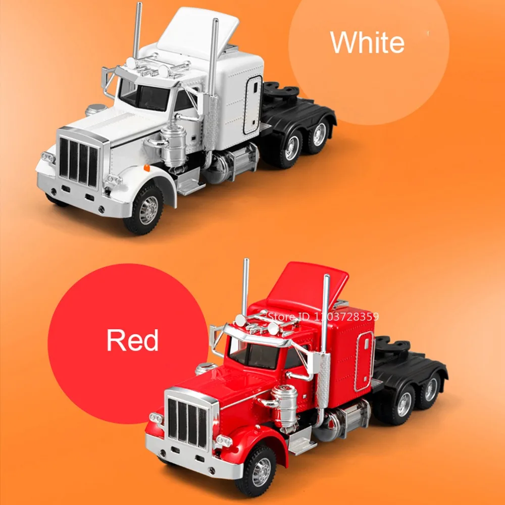 1:50 Scale American Scania Container Truck Model Toys Alloy Diecast Doors Opened Sound Light Rubber Tires for Boys Presents - view 4