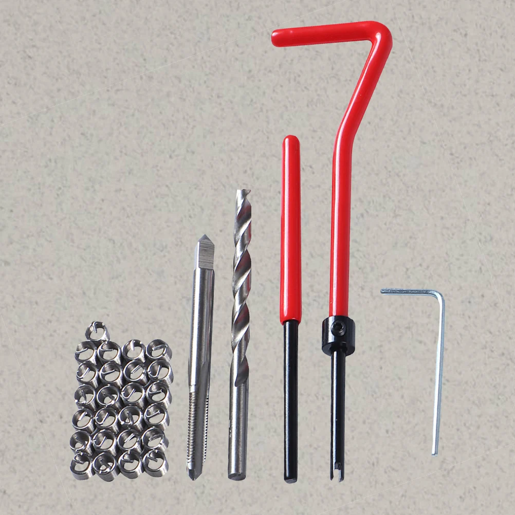 

30 Pcs Thread Helicoil Repair Kit Metric M5 Insert Installation Kit Tool for Automotive Repairs