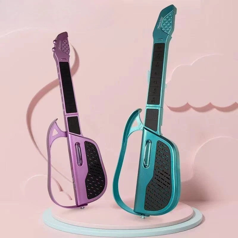 Foldable Electric Stringless Guitar with Auto Chord, Portable Beginner Practice Kids Student Musical Instrument Toy Gift