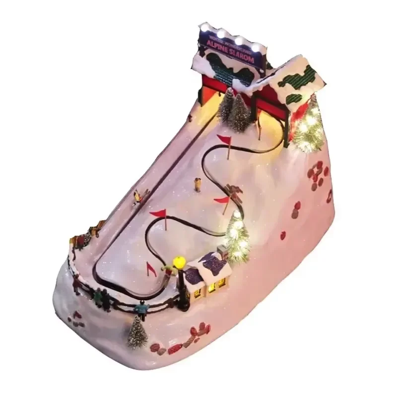 Skiing Girl Music Box Christmas Birthday Gift for Her Rotating Snow Globe Ornament Holiday Decor Novelty Present