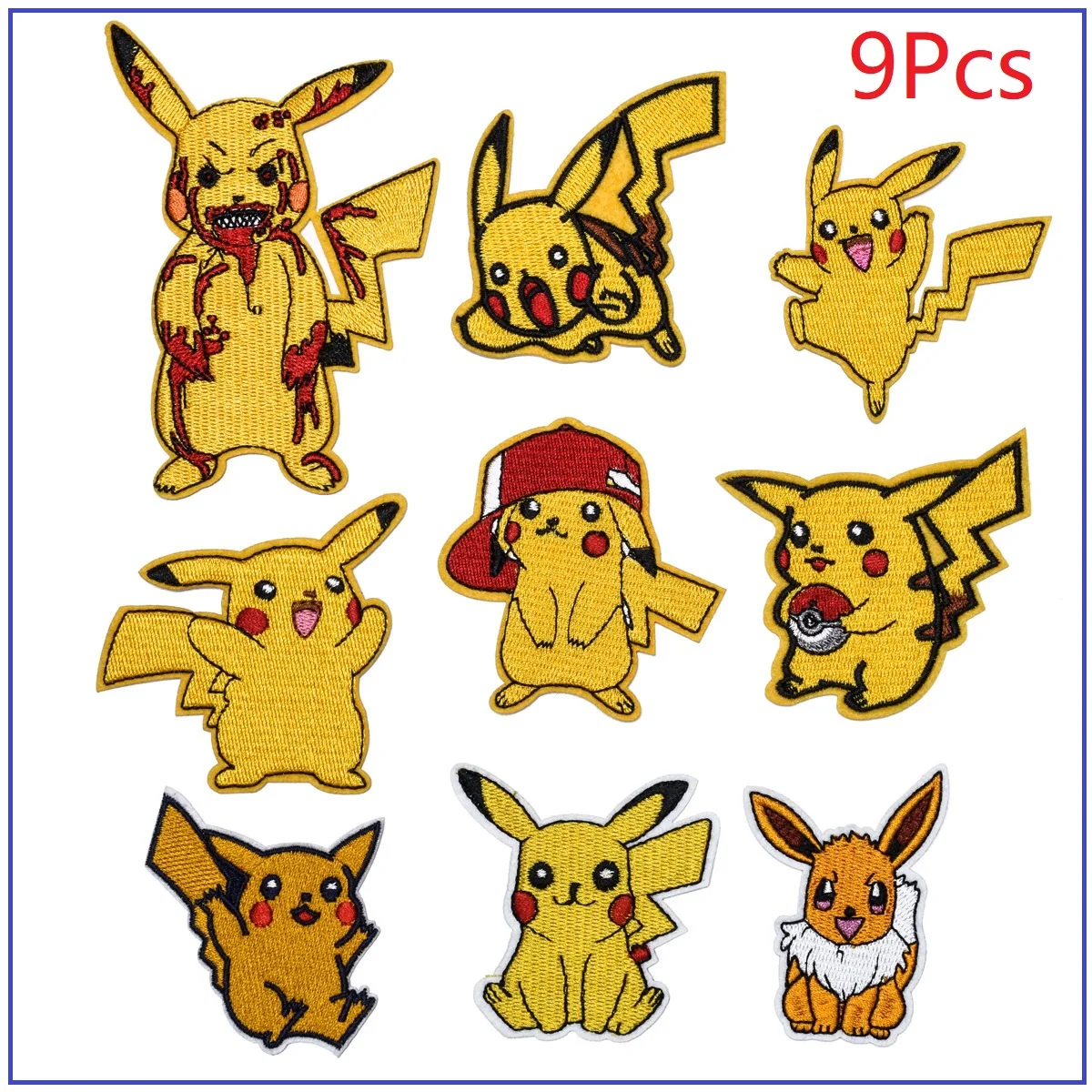 9/17/25 sztuk kreskówki Pikachu Pokemon gra potwór postać dla majsterkowiczów odzież prasowanie haftowana łatka szyć dżinsy torba aplikacje