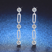 S925 Silver White Gold Plated 0.6CT D Color Moissanite Bubble Fringe Stud Earrings for Women, Exquisite Jewelry.