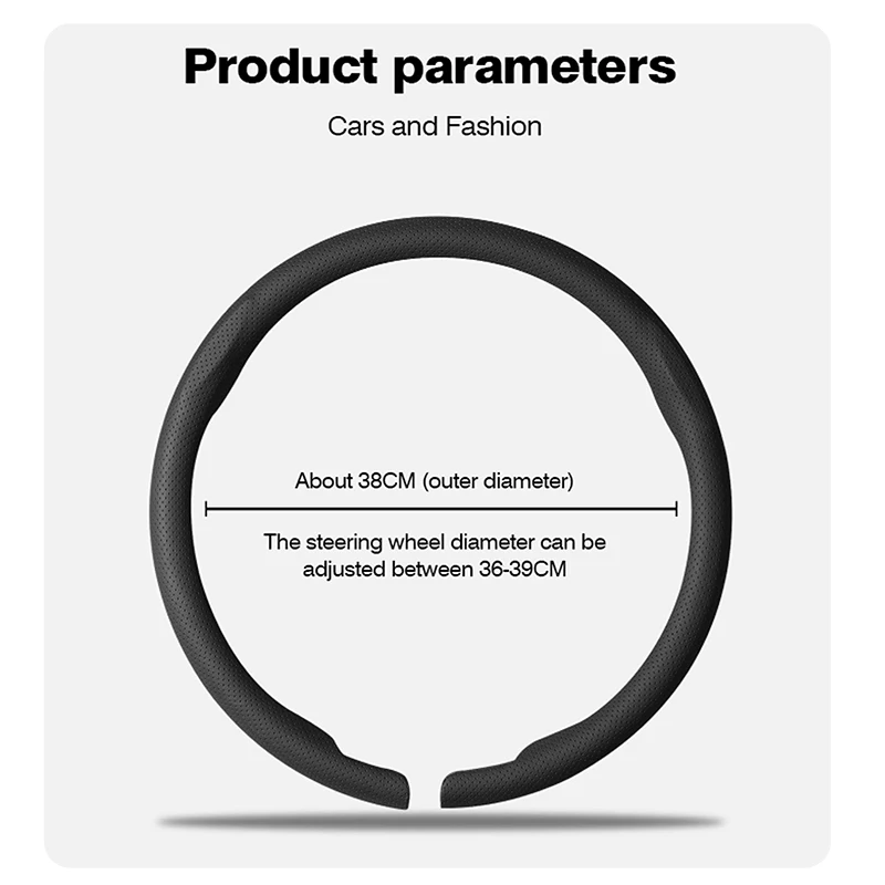 Carbon Fiber Steering Wheel Protective Cover With Car Emblem for Hyundai i40 i30 i10 ix35 ix25 Tucson Accent Elantra Santa Fe view 6