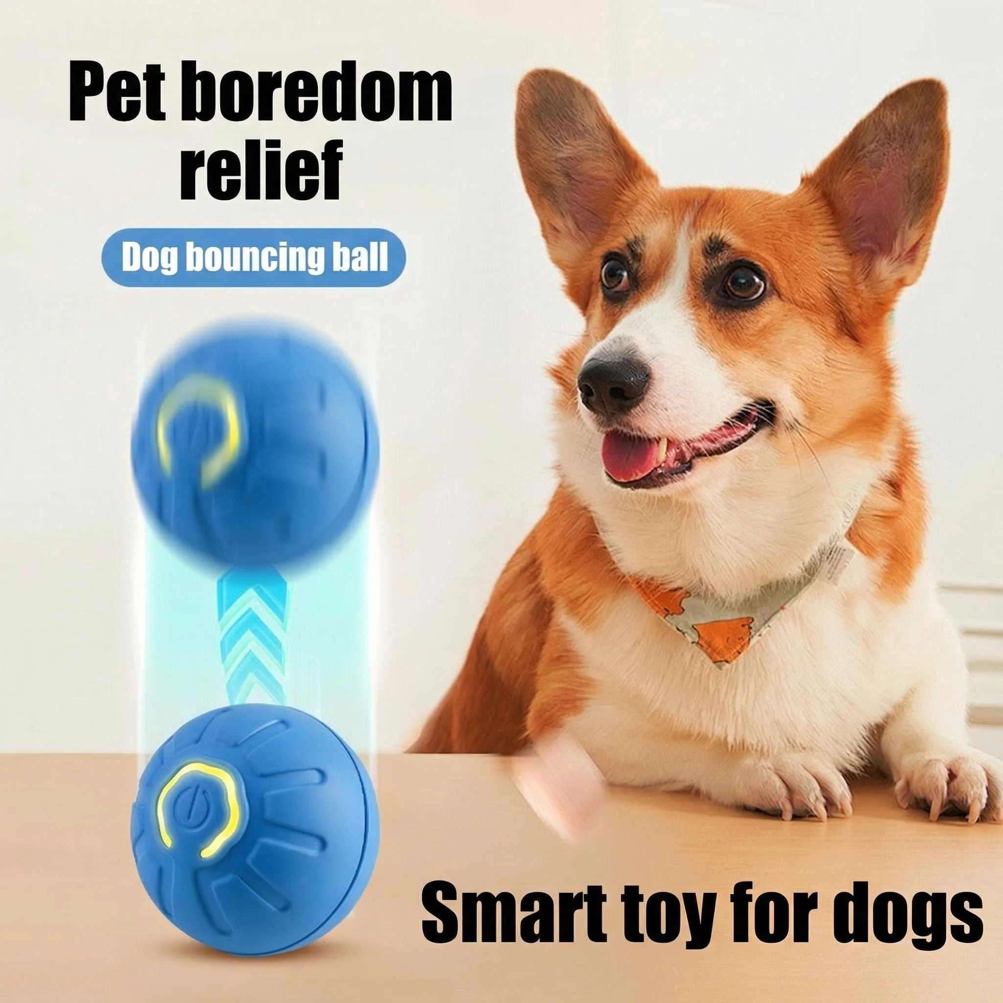 Cat and Dog Self Pleasure Soothing Tool Pet Dog Bite Resistant Electric Toy Automatic Teasing Dog Gravity Jump Ball