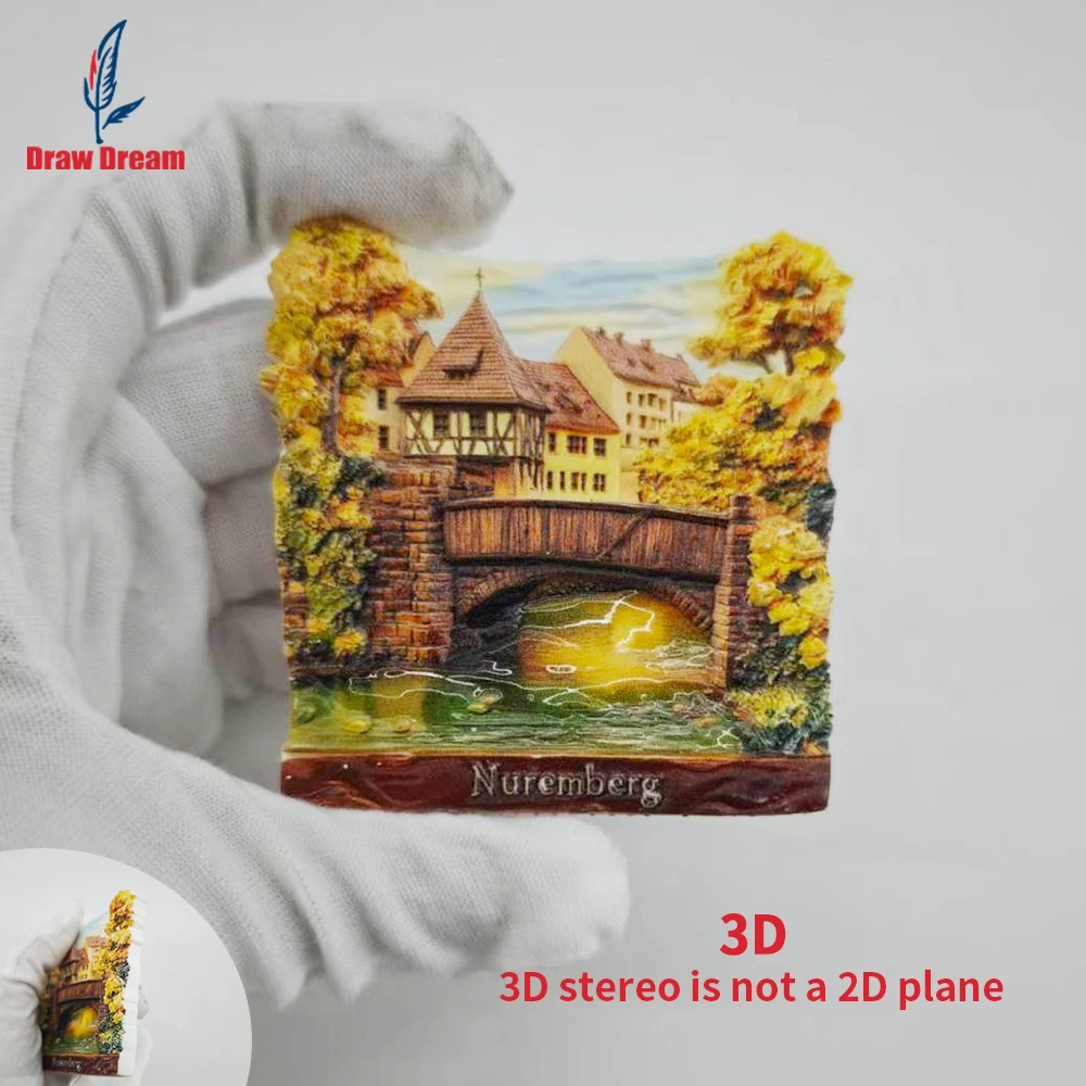 1 Stück Nürnberg Kreativer 3D-geprägter Kühlschrankmagnet, Weltreise-Souvenir-Kollektion, geeignet für Heim- und Bürodekoration, personalisierter exklusiver Reise-Souvenir-Magnet, Heimdekoration,