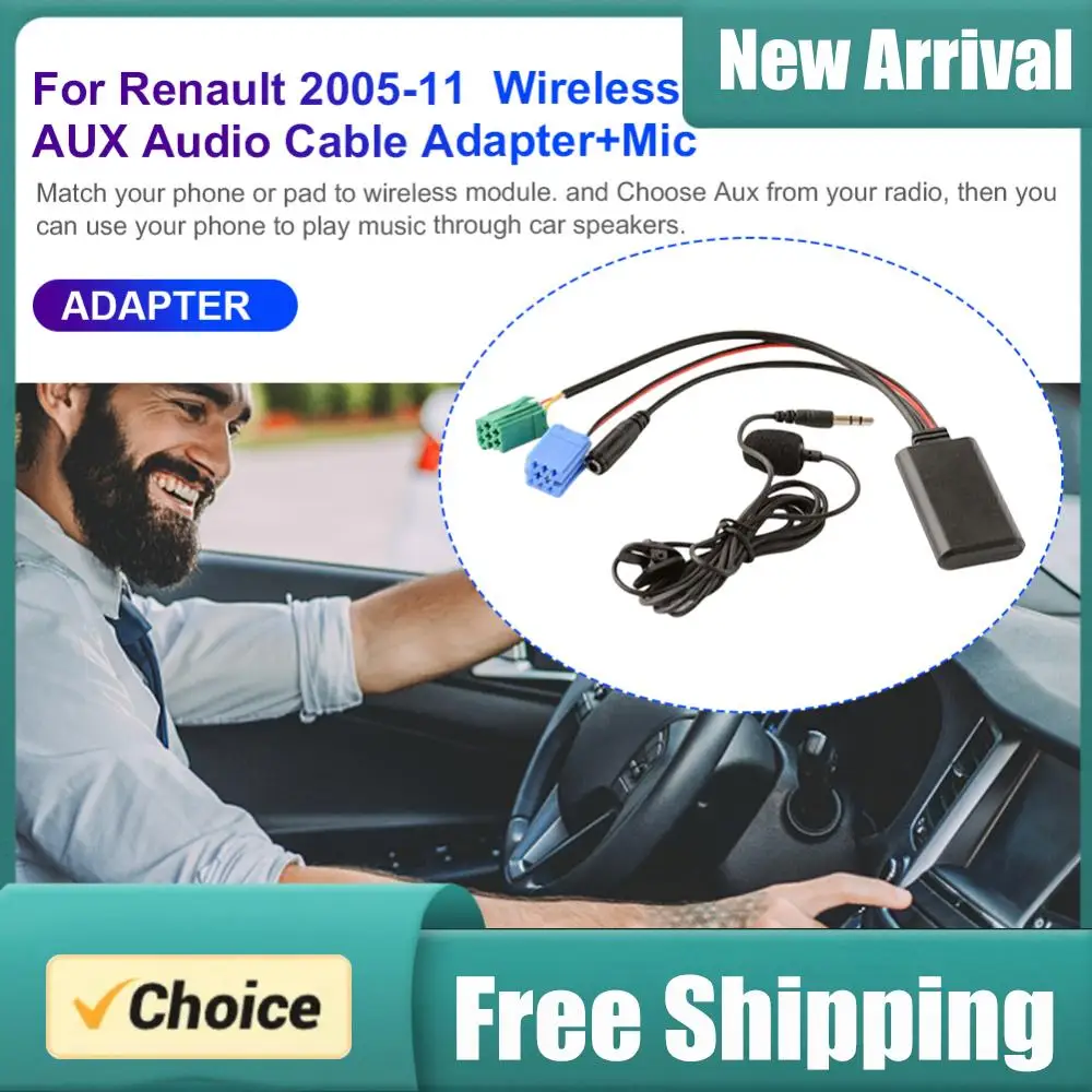 Car Bluetooth-Compatible Module AUX IN Audio MP3 Music Adapter Handsfree Wireless Bluetooth-Compatible Module for Renault Kangoo