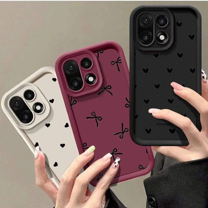 Phone Case for Oneplus 15 13 13T 12 12R 11 11R 10R 8T OnePlus NORD CE 6 5 2 3 4 LITE 5G NORD 5 Black Love Heart Silicone Cover