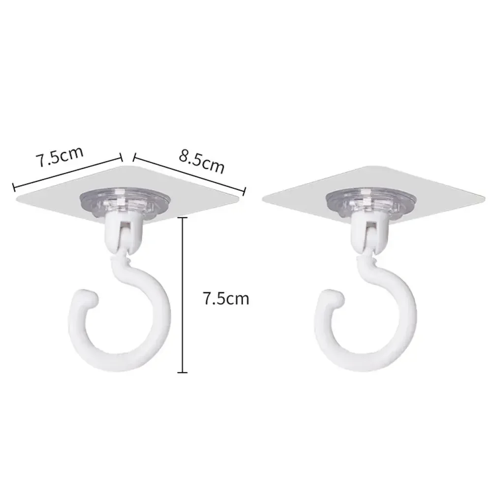 2024 Ceiling Rotary Hook Strong Household Multifunction Adhesive Hook Kitchen Bathroom Wall Key Hanging Door Back Coat Hook