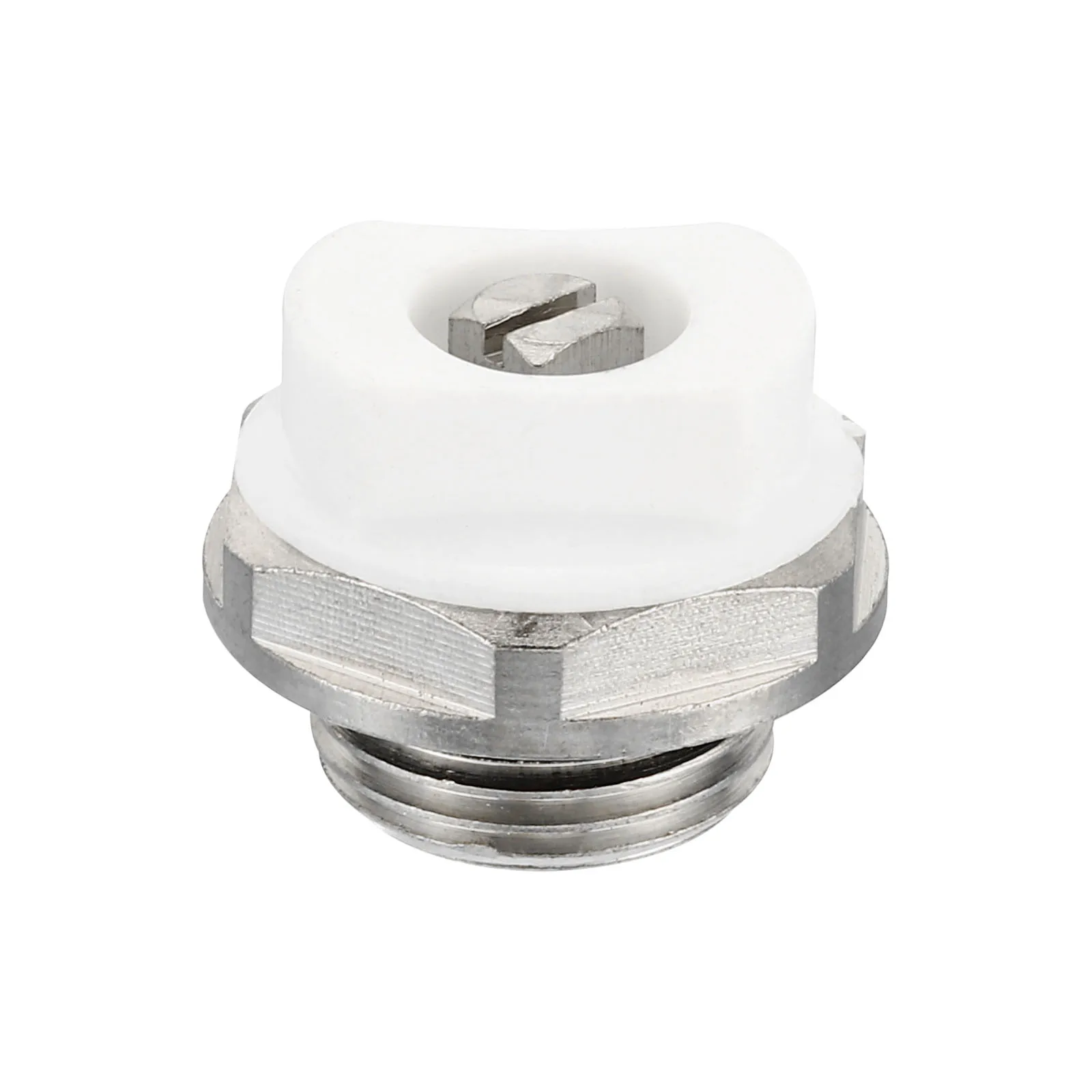 

1Pcs 3/8" BSP Male Thread Manual Radiator Air Vent Plug Valve, Nickel Plated Brass Plug for Radiator Heater Silver White