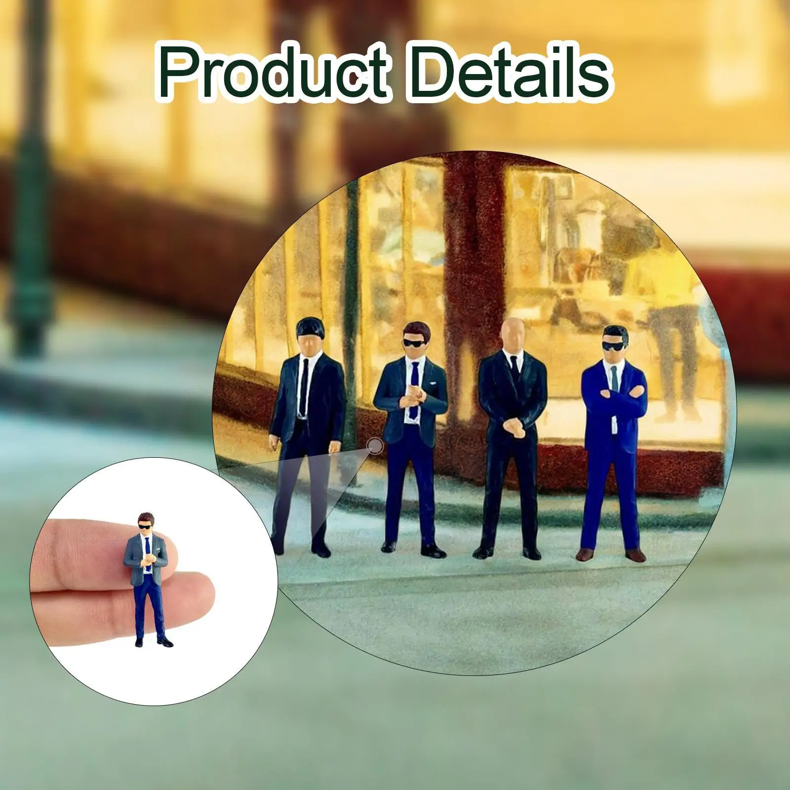 4 قطع تماثيل الأشخاص بمقياس 1/64 مجسمات مطلية بالراتنج لـ