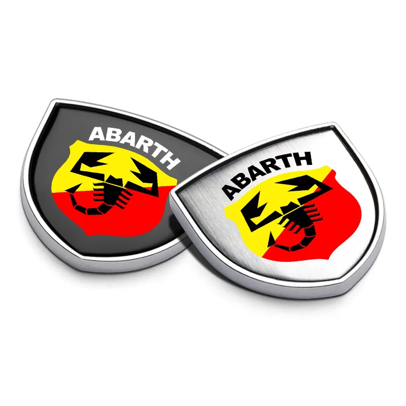 1Pcs Self‑Adhesive Metal Shield Car Sticker Badge Emblem Decal For Abarth 500 500C 595 695 124Spider Vehicle Body Decorative Fit
