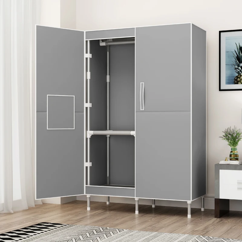 

Простой шкаф Прочный и долговечный шкаф для хранения пылезащитной ткани Комната для аренды Домашняя спальня Современный простой подвесной шкаф