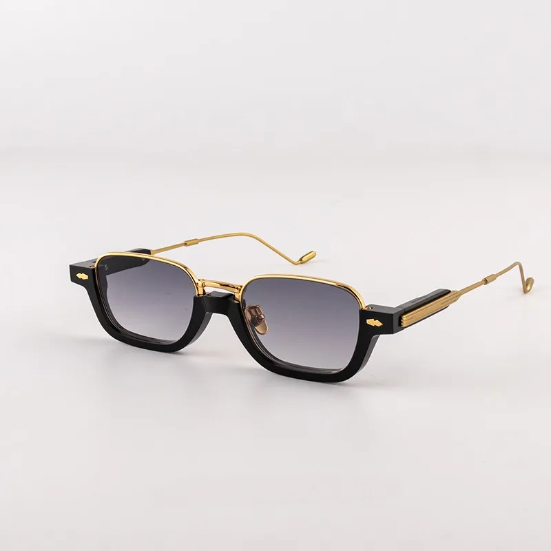 2024 New Fashion Hip Hop Avant-garde Sunglasses Sheet Half Frame Pure Titanium Frame Light Texture Men's and Women's Sunglasses