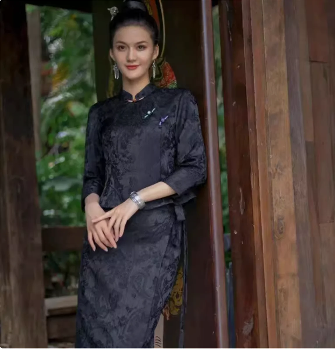 Vêtements de tempérament pour femmes, vêtements ethniques, style chinois rétro, costume jacquard célèbre sur Internet, créateur de mode