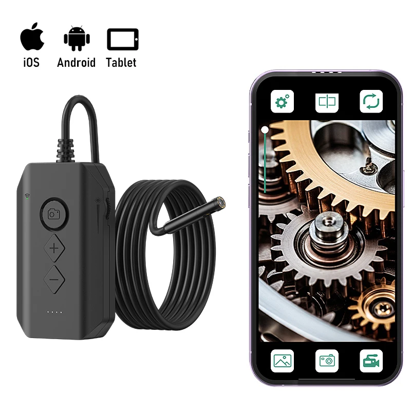 المنظار اللاسلكي عدسة واحدة مزدوجة ثلاثية آيفون/أندرويد 1080P HD كاميرا التفتيش IP67 واي فاي Borescope لأنابيب سيارة المجاري #1