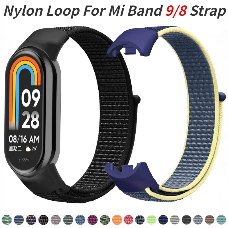 

Nylon Loop Band for Xiaomi Mi Band 9/8 NFC Adjustable breathable wristband for Mi Band 9 8 7 6 5 4 3 Strap Watchband Accessories