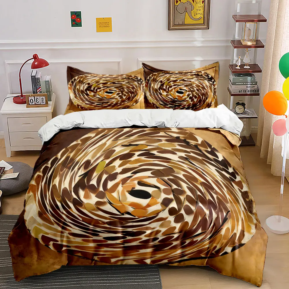 

Abstract Swirl Decor Set Soft Comfortable Duvet Cover Bedding Set Included 1*Duvet Cover & 2*Pillowcases, gift