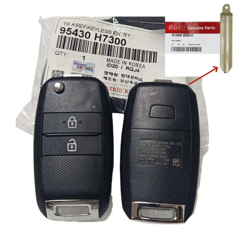 Peter-key 2022 Genuine Flip Key 433MHz 47 chip 95430-H7300 For KIA Begas / Soluto with emergency key 8199681996 B50000