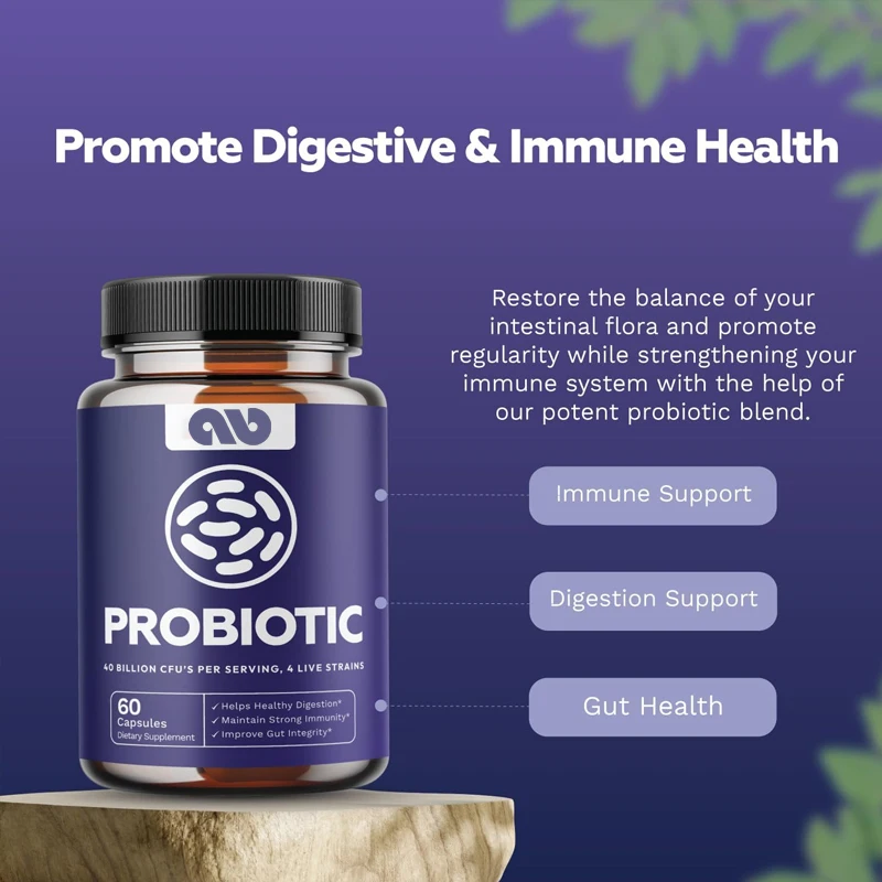 

Probiotics and prebiotics intestinal health supplements - relieve stomach discomfort, pH balance, and digestive support