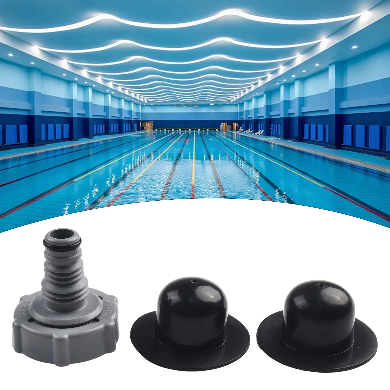 Replacement drain valve for pool hose adapter 32mm P6H1419 black plastic and rubber build steady drainage function