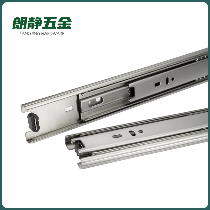 Mm Three Section Stainless Steel Ball Bearing Drawer Slides Smooth Full Extension To Length Choices Custom Hole Positions