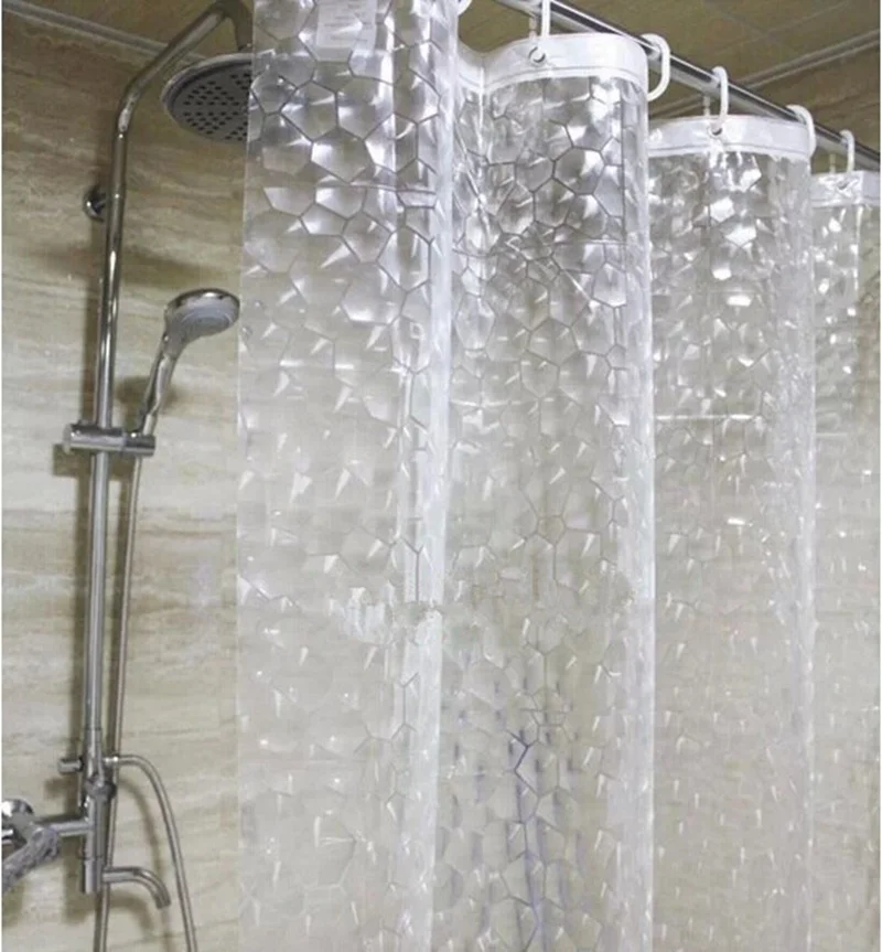 Shower Curtain EVA Translucent 3D Thickened 1.8x1.8M Shower Curtains Bathroom Curtain Moldproof Waterproof Bathroom Curtain