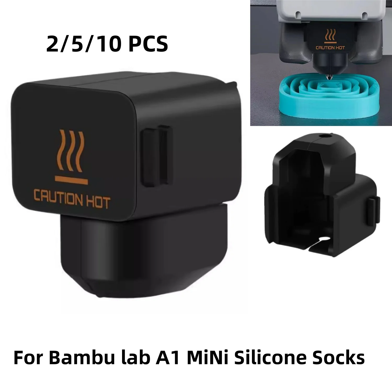 

For Bambu lab A1 Mini Silicone Heat Sleeve Hotend Heater Block Silicone Socks Extruder Heating Block Silicone Cover for A1 Mini