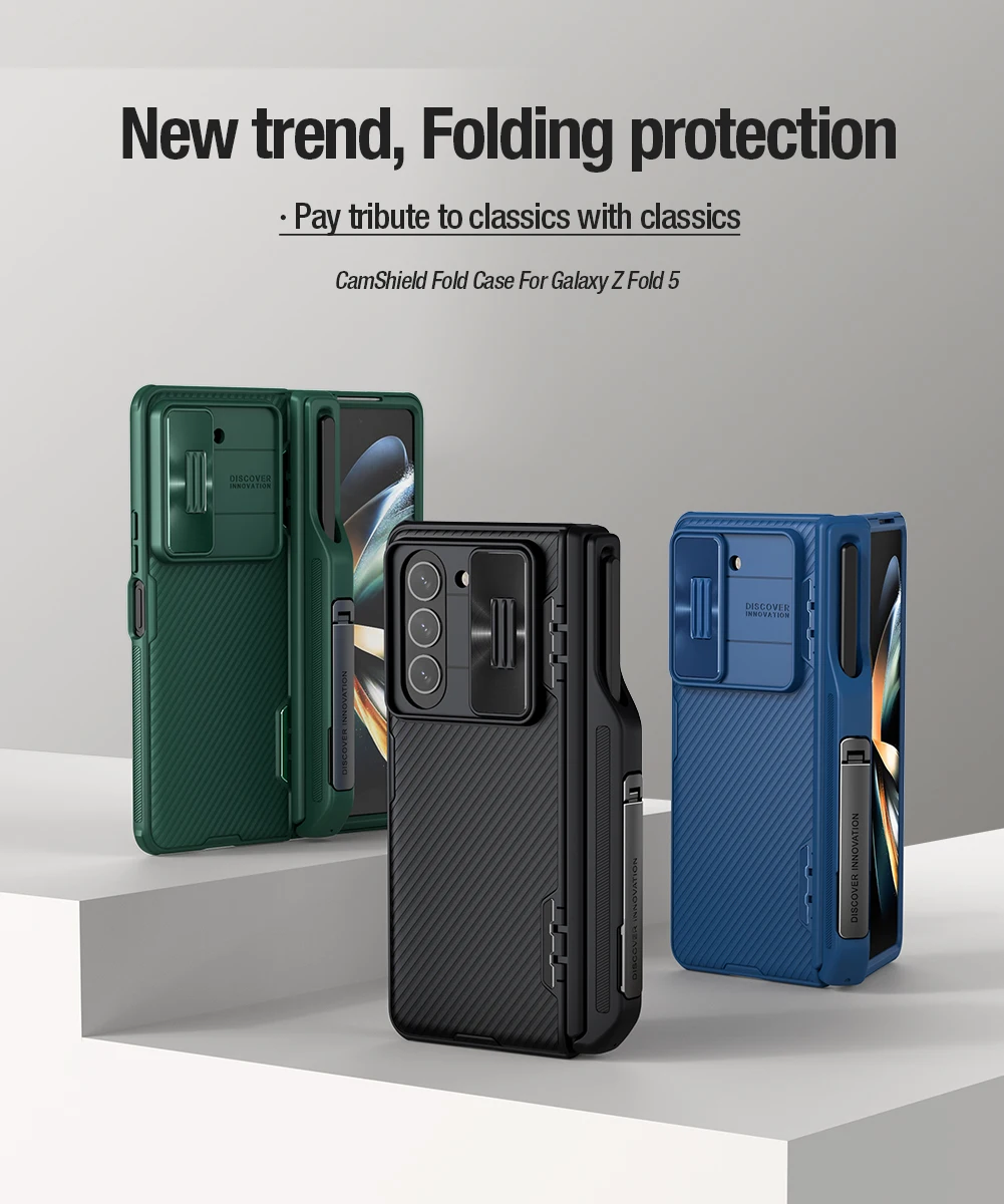 For Samsung Galaxy Z Fold 5 Case Nillkin CamShield Fold Case With S-Pen Pocket Holder Camera Protector Cover For Samsung Z Fold5