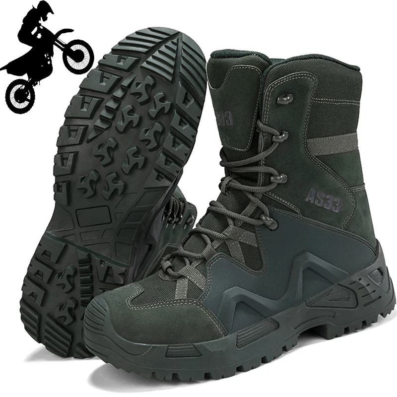

Hot Selling Men's Motorcycle Boots, High Top Waterproof And Windproof Riding Shoes, Outdoor Leisure Hiking Boots, Anti Slip Hik