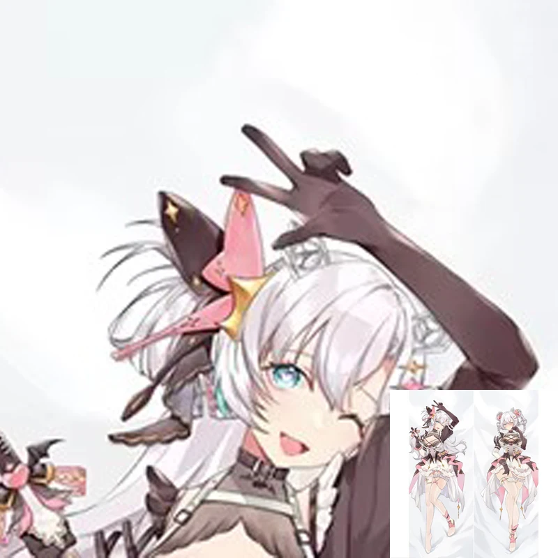 

Dakimakura Anime Pillow Cover White Hair Double Print Life-size Halloween Christmas