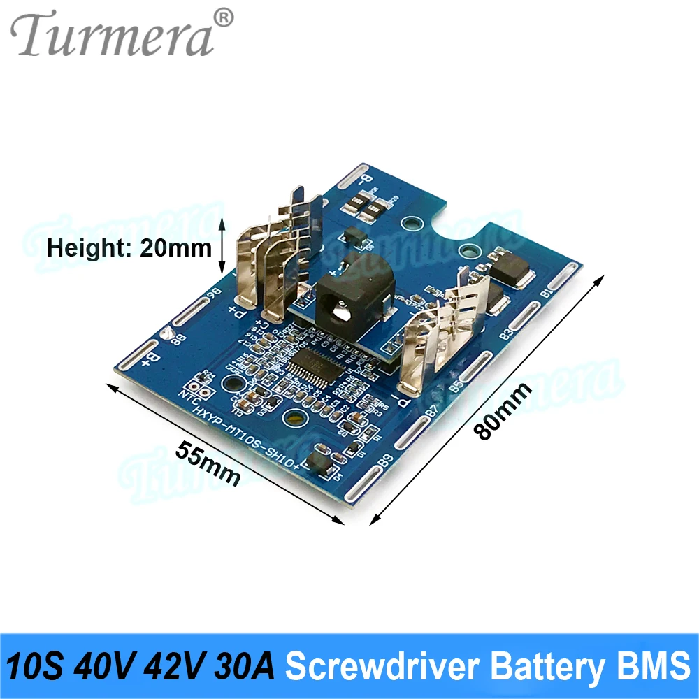 Turmera-10S 40V 42V 30A 스크루 드라이버 배터리 BMS, 10 개 적용, 18650 배터리, 36V 무선 전기 드릴, Shurika, 교체용