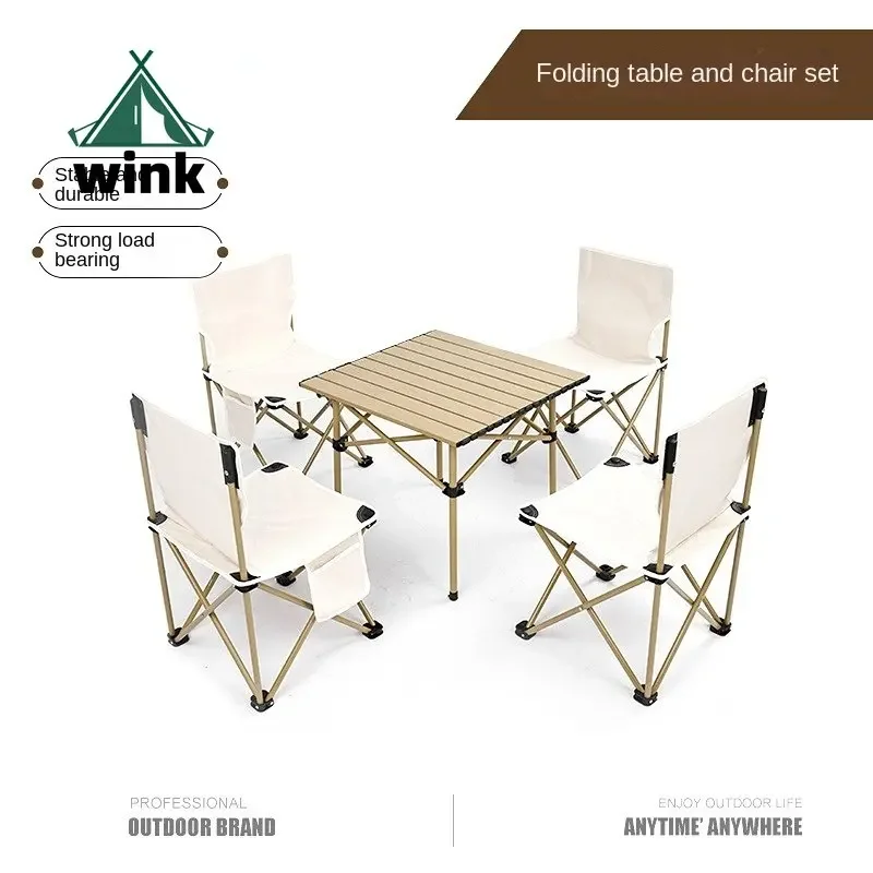 

Outdoor Folding Table and Chair Portable Table Egg Roll Table Picnic Camping Barbecue Equipment Supplies and Chair Set