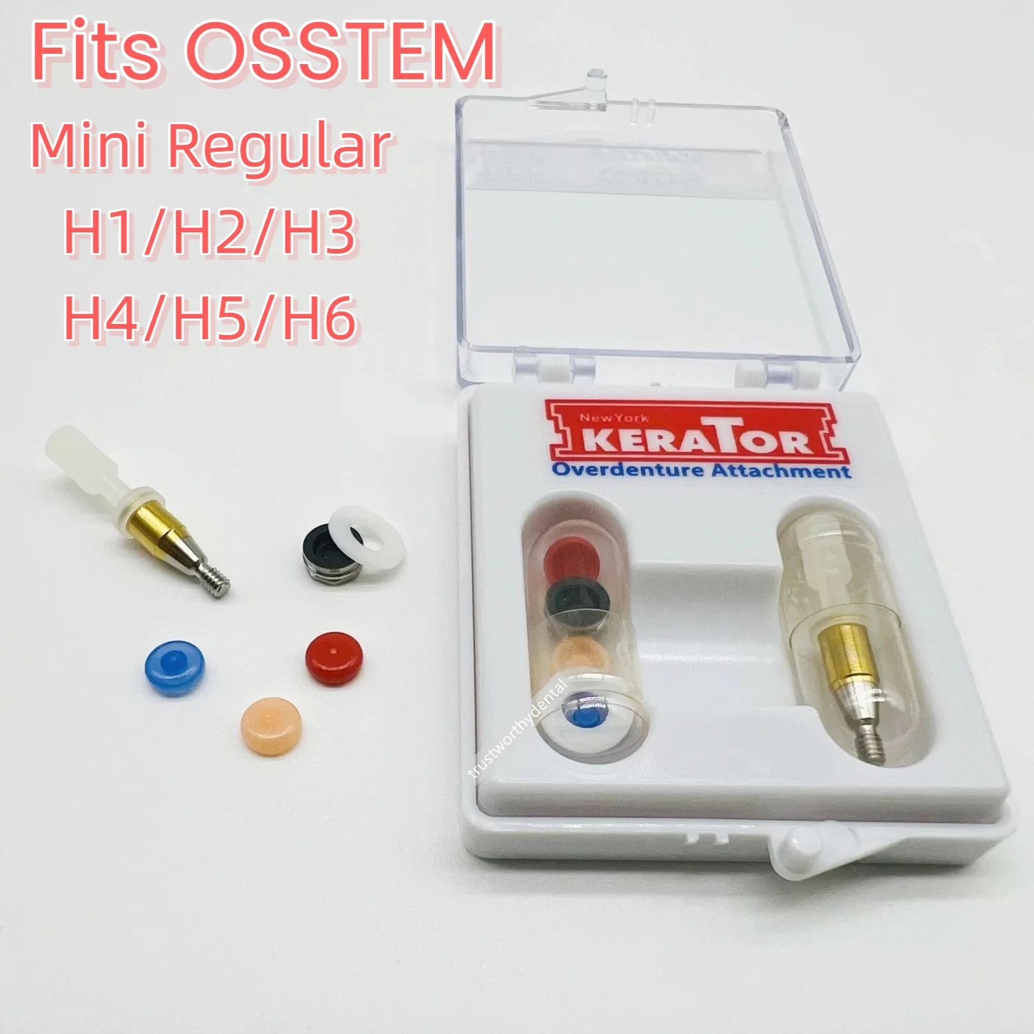 

Dental Retention Implant Caps Removable Insertion Extraction Locator Core Tool Abutment Overdenture Kit for Hiossen Osstem
