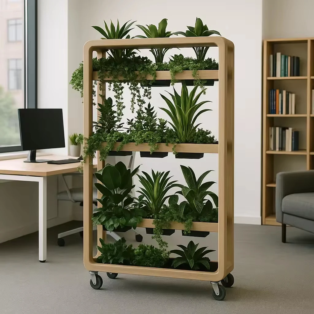 Mobile Plant Stands with Melamine Surface & E0 Particleboard - Multi-Layer Design for Office, Home and Commercial Office