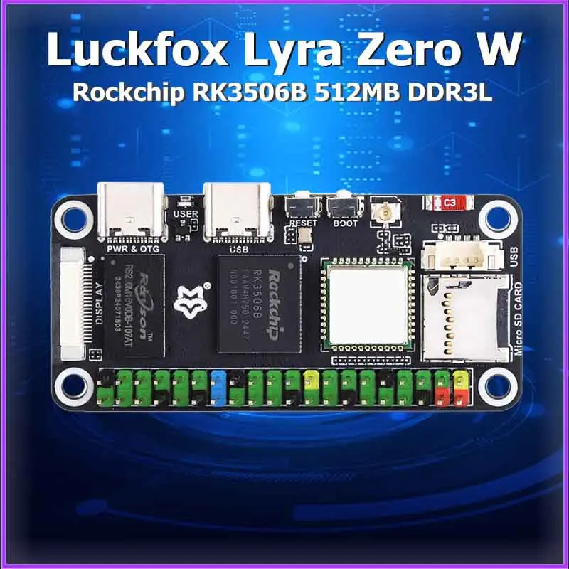 Luckfox Lyra Zero W Rockchip RK3506B 512MB DDR3L Development Board Compatible with Raspberry Pi