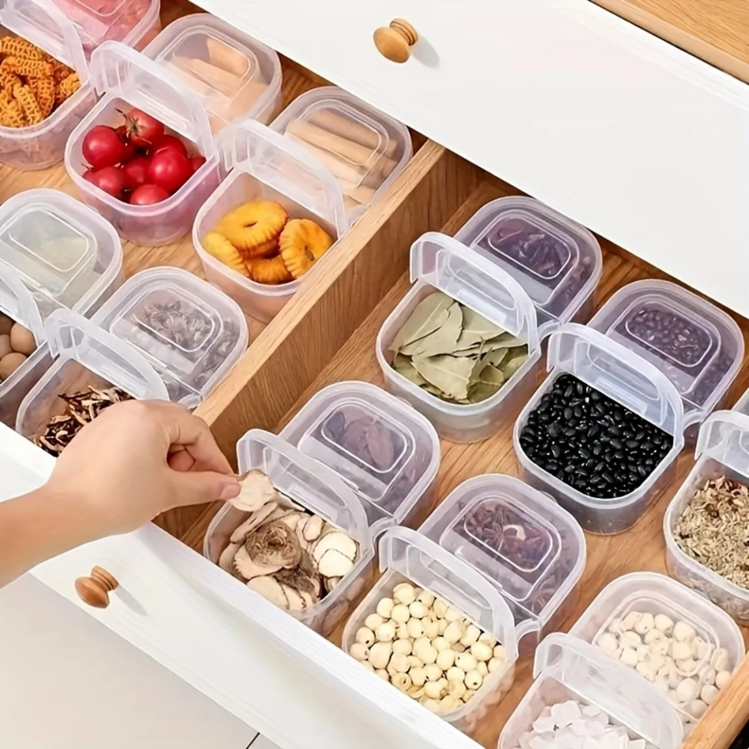 1pc Food  Container, Multifunctional Leakproof  Box, Portable 2 Grids Sealed Box For Spice, Snack, Fruit