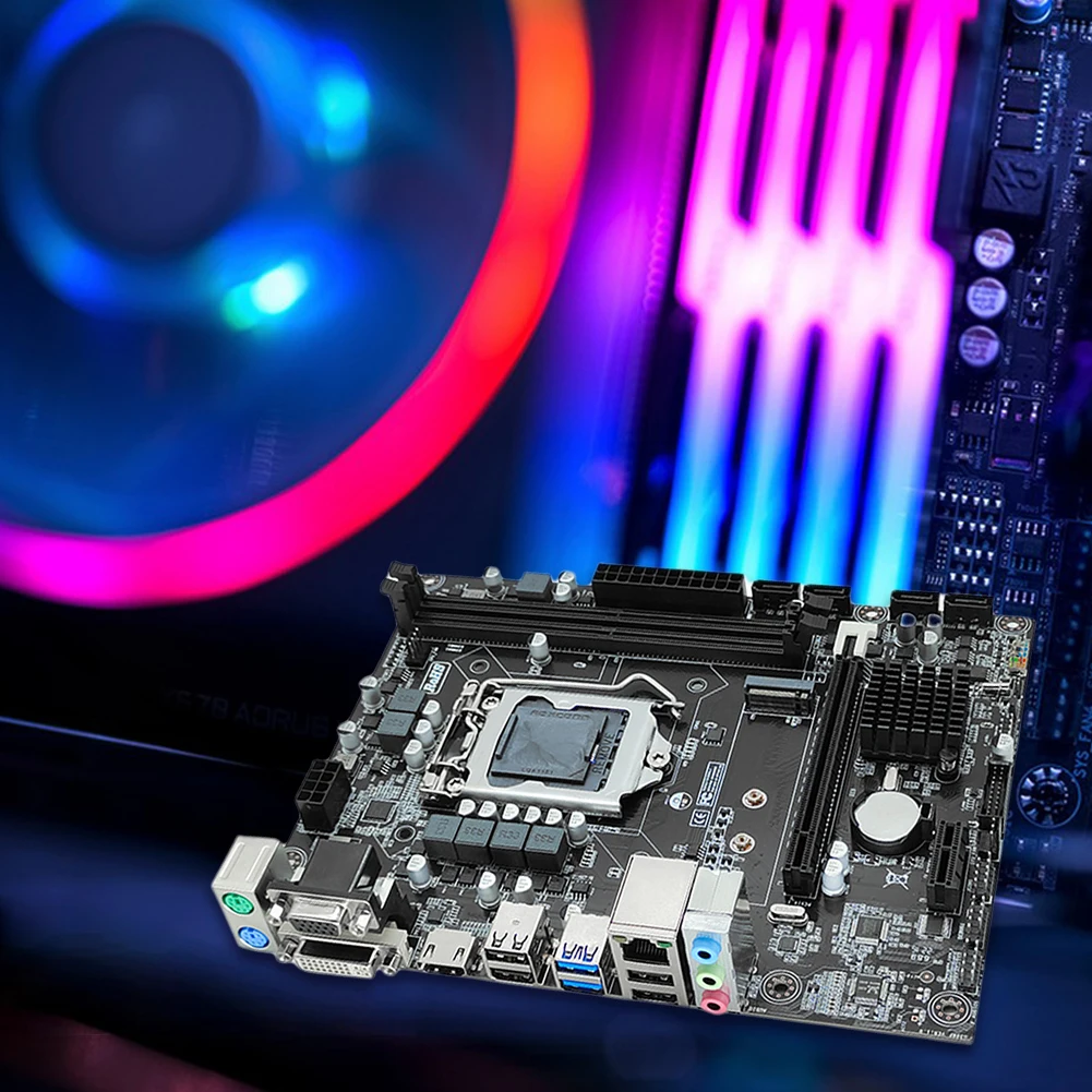 

LGA1151 Материнская плата для настольных компьютеров 100M Сетевая материнская плата Micro-ATX DDR4 H310 Компьютерная материнская плата VGA/HDMI-совместимые/DVI-порты