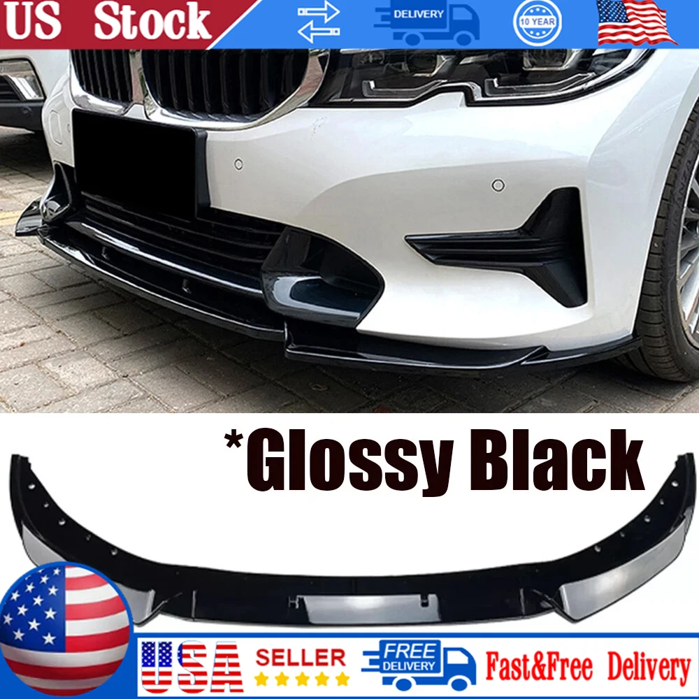 Separadores de alerón de parachoques delantero de alta calidad, color negro brillante para BMW Serie 3 G20 G21 320i 2019-2022, accesorios de labio delantero de coche