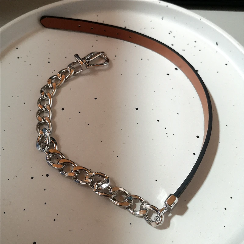 Punk Y2K Vintage Charme Grunge Anhänger PU Leder Sexy Choker Halsketten Für Frauen Spice Girls Goth Schmuck Zubehör Geschenk – Detail 8