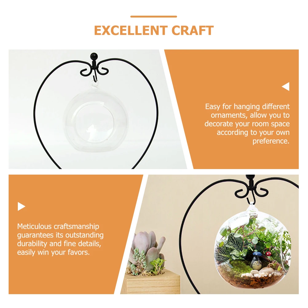 

Hanging Ornament Display Stand Rack for Glass Ball Terrarium Home Office Hotel Valentine Birthday Decoration Display