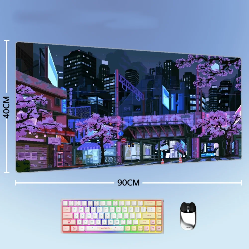 

New Large Gaming Mouse Pad Beauty City Sencery Extended Soft Computer Keyboard Mat Non-Slip Rubber Base Mousepads