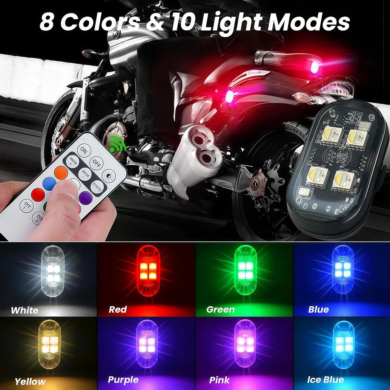 

Aircraft Light Drone Helicopter Warning Lights RGB Led Bicycle Strobe Lights Car Motorcycle Wireless Remote Control LED Lights