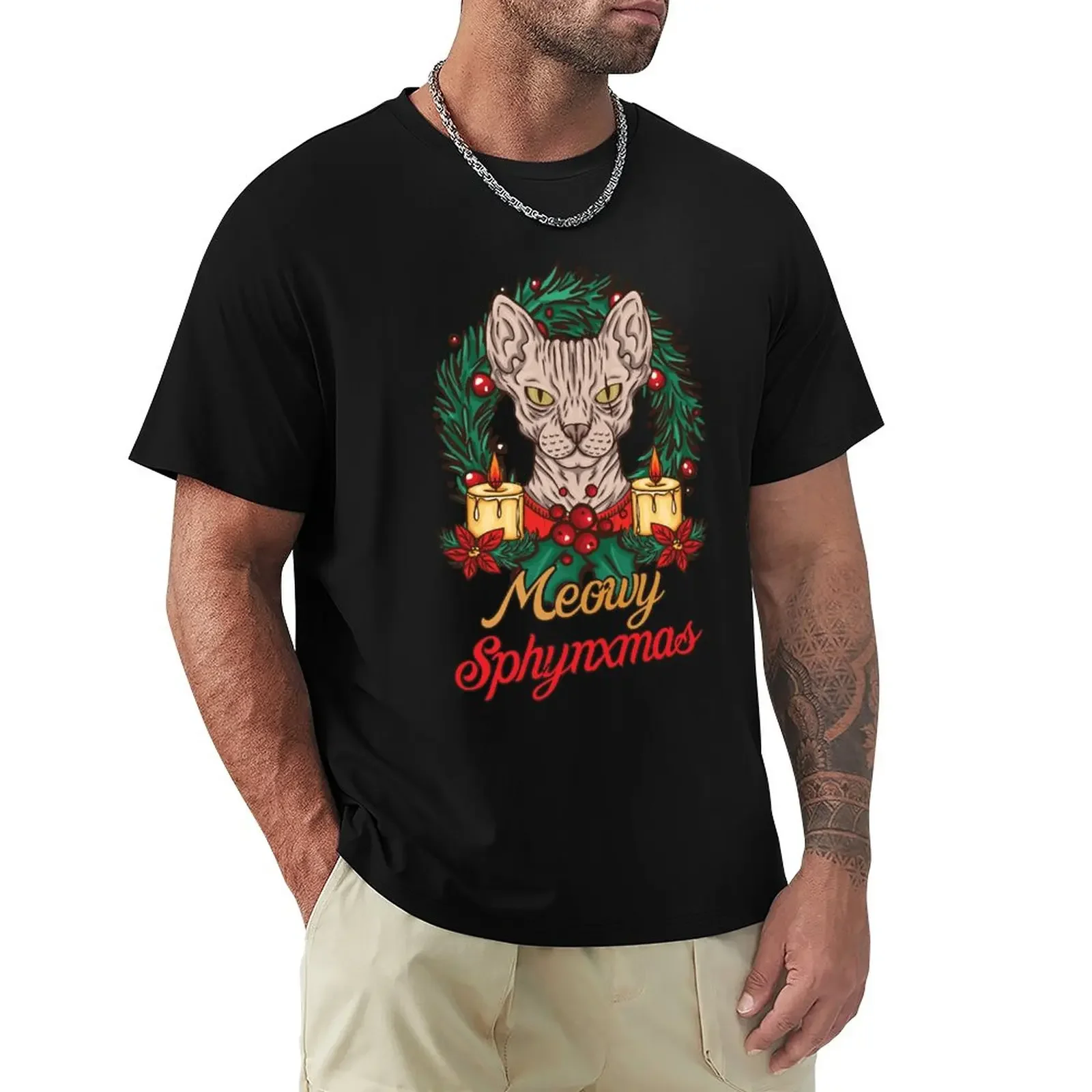 Sphynx Hairless Cat Lovers Christmas Gift T-Shirt heavyweights for a boy customs t shirt for men