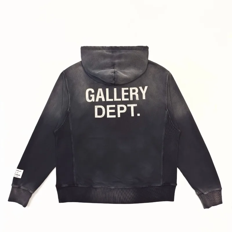 GALLERY DEPT Hand-painted splash ink American retro white letter print hooded sweater hoodie