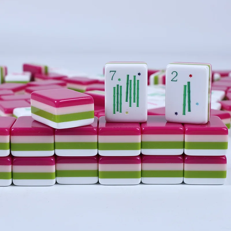 American Mahjong Set, 4-Layer Acrylic, European-American Style, Casual Color-Block Design, Chess Card Entertainment